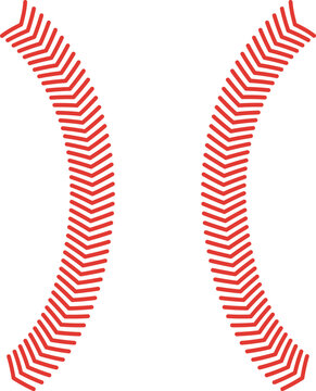 Curved Baseball Stitch Border Sports Illustration for Team Logo and Apparel Design