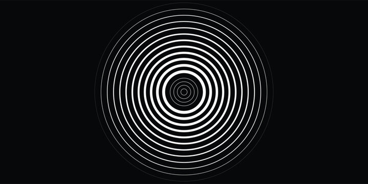 Seamless circular lines pattern radio wave background, radio wave illustration background.