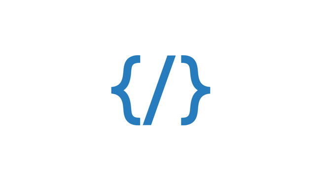 Minimalist Code Symbol Design for Technology and Software Development Concepts