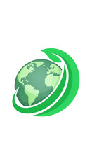 Obraz premium Globe with green leaves forming a circular path, symbolizing environmental protection, sustainability, and nature's embrace of the planet.