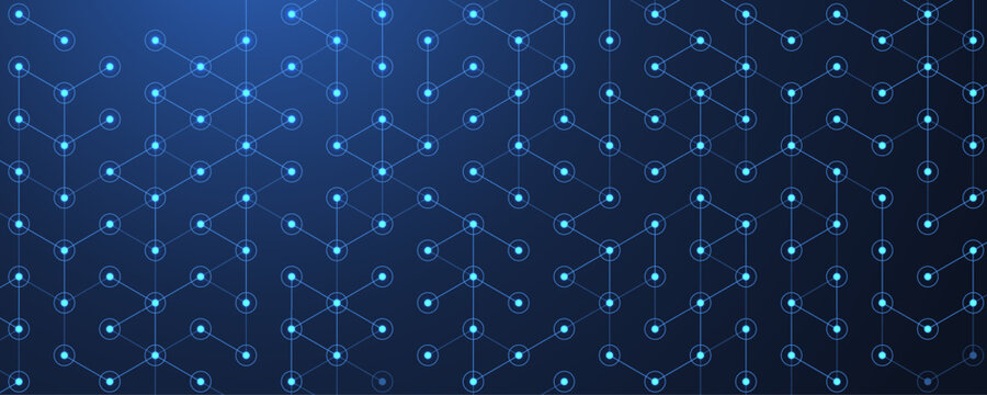 Abstract digital blockchain cube blocks concept. 3D big data cubes quantum computer technology idea. Artificial intelligence data core cubes design element
