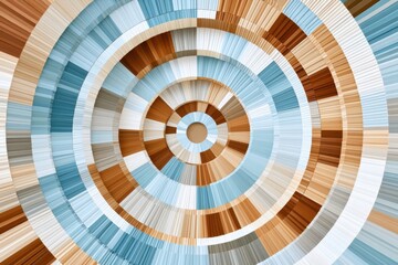 Naklejka premium Abstract geometric concentric circles in blue and brown tones for modern background and design