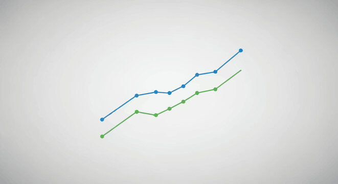 Abstract visual representation of data comparison with increasing trend lines on a grey background
