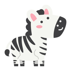 Fototapeta premium Cute Zebra Character Animal Illustration