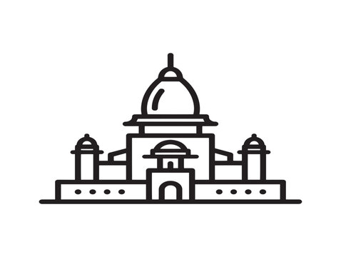 Line Art Vector Illustration of Famous Mosque Architecture