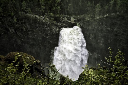 waterfall and rocks