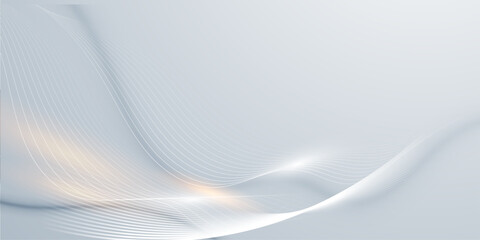 Naklejka premium Abstract background featuring soft flowing white lines and subtle glowing highlights for modern corporate presentation design.