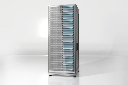 Server tower against white background