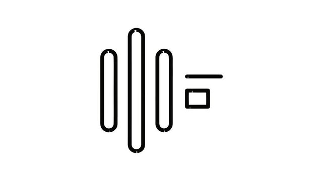 Black Financial Bar Chart and Data Graph Outline Shape Animation with Line Drawing Reveal Loop - Transparent Background Alpha Channel
