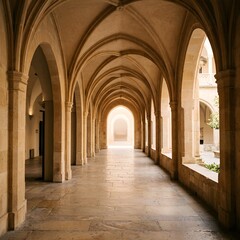 Obraz premium Archway Corridor with Sunlight and Arches