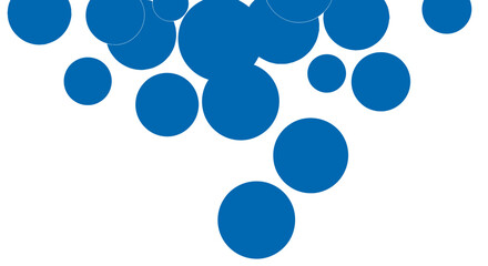 Fototapeta premium Abstract composition of blue circles floating against a white backdrop for visual design