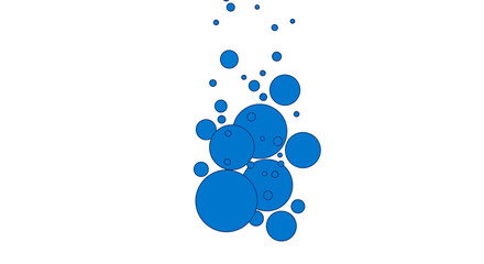 Fototapeta premium Abstract illustration of stylized blue bubbles rising upwards on a white background design