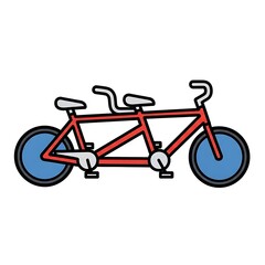 Fototapeta premium Colorful vintage style bicycle with basket and streamers.