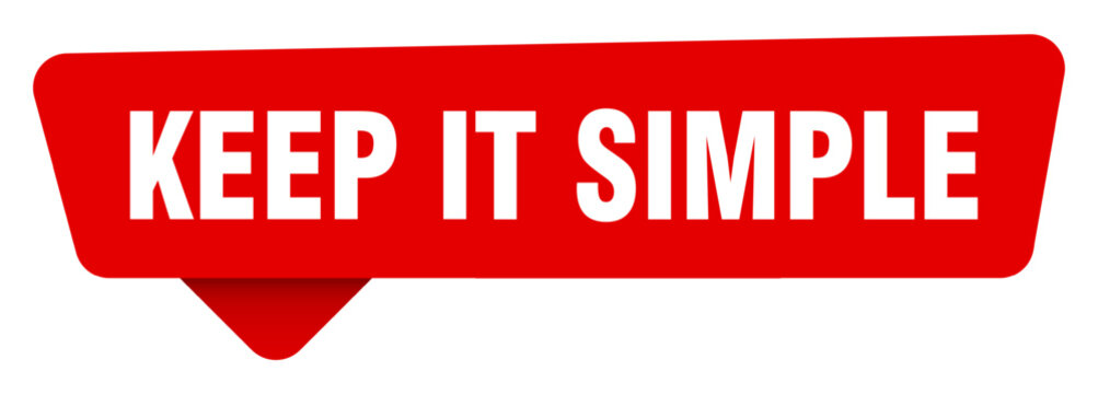 keep it simple red sticker isolated on transpatent background. keep it simple sign