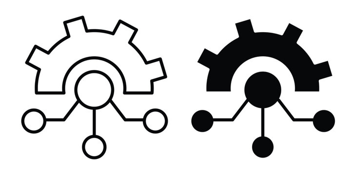 Digital transformation icon vector bundle in black