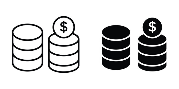 Earning icon vector bundle in black