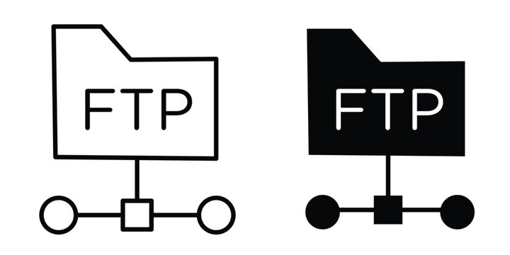 FTP icon vector bundle in black