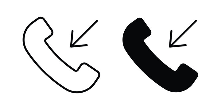 Incoming Call icon vector bundle in black