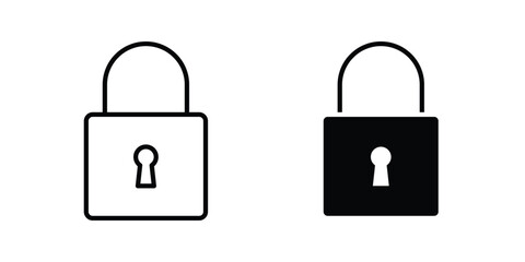 Lock icon vector bundle in black © Pop