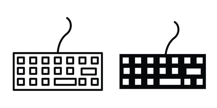 Keyboard icon vector bundle in black