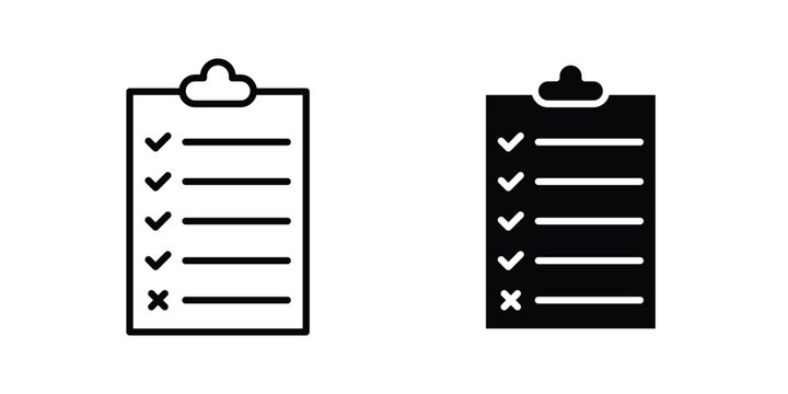 List check icon vector bundle in black