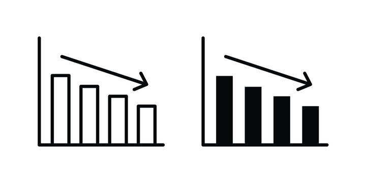 Loss Chart Icon vector bundle in black