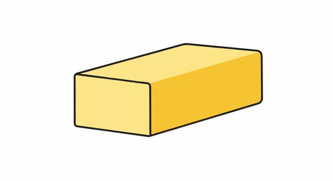 A simple, cartoonish illustration of a yellow rectangular prism