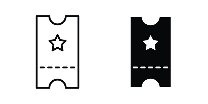 Ticket icon vector bundle in black