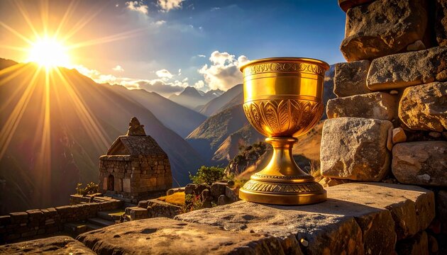 Inti Raymi Golden Chalice in Mountains