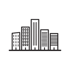 Obraz premium City skyline line icon simple minimalist building outline vector illustration 