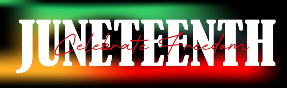 Juneteenth Independence Day celebration. Free colorful vector typography banner design. Black Lives Matter. Vector logo illustration.