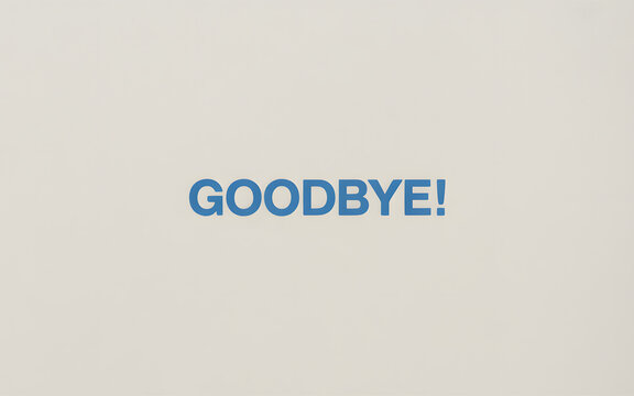 A simple goodbye message on a plain background