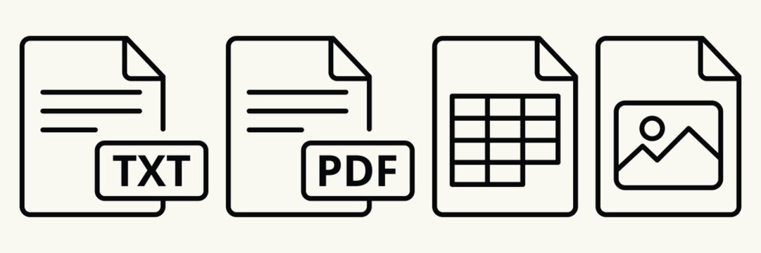 Document File Type Icons Set