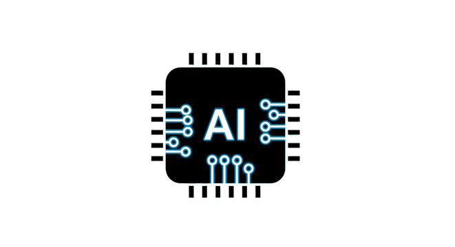 Conceptual representation of artificial intelligence technology in a digital circuit design