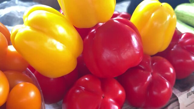 yellow red orange pepper sun glare