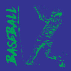Fototapeta premium Dynamic Baseball Batter Swing Action Graphic