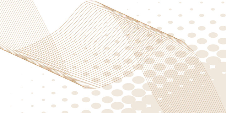 Flowing dots particles wave pattern 3D curve halftone cocolate gradient curve shape isolated on white background. Vector in concept of technology, science, music best seller background