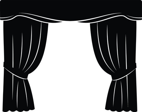 Black stage curtains icon