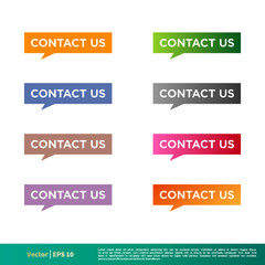 Fototapeta premium Contact Us Button Sticker Icon Vector Template Illustration Design. Vector EPS 10.