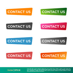 Fototapeta premium Contact Us Button Sticker Icon Vector Template Illustration Design. Vector EPS 10.