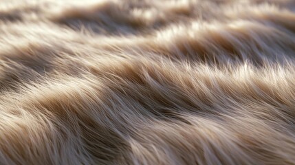 Fototapeta premium Close-up of a fur texture. the fur appears to be soft and fluffy, with a light brown color. the texture is rough and uneven, with some areas appearing darker and others lighter.