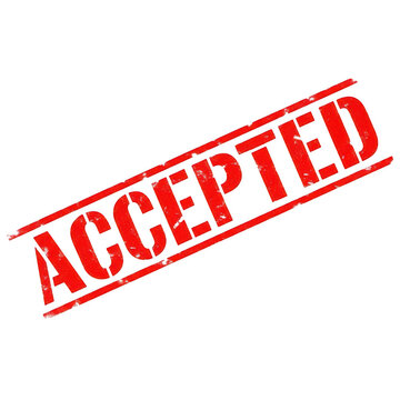 Red accepted rubber stamp mark