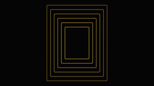 Minimalist gold geometric rectangles motion animation background, loop abstract