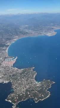 Plane Window View Of Cap D Antibes And Nice Airport