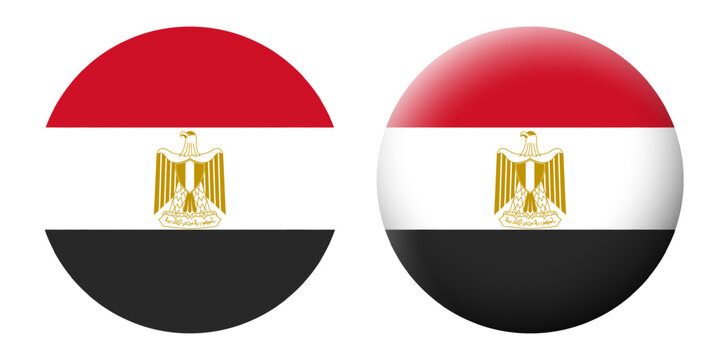 Vector illustration of Egypt flag set on transparent background