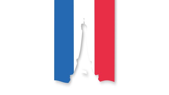 Bastille Day French Flag Eiffel Tower Silhouette Patriotic Celebration.
