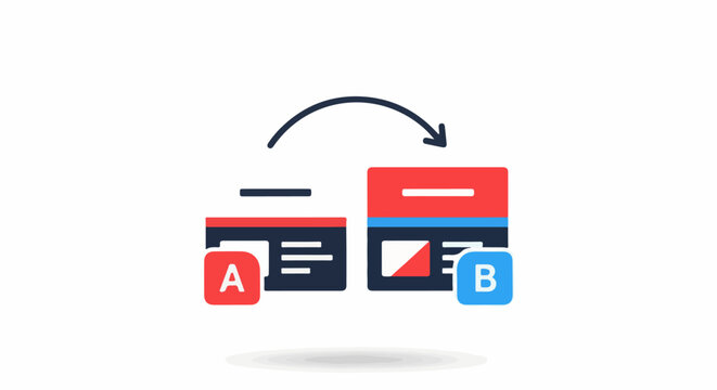 A/B testing concept, comparing two versions of a design or concept