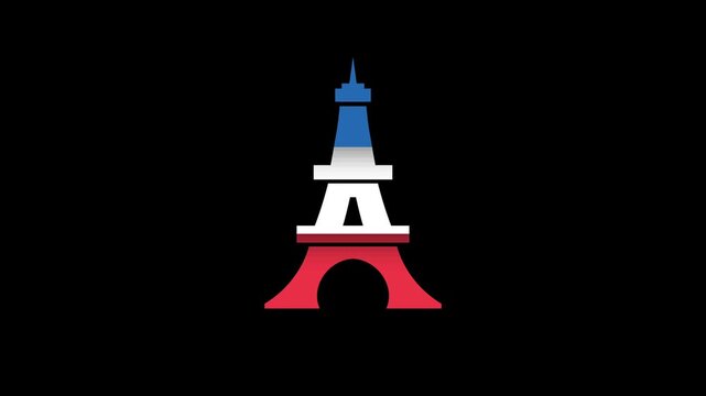 Iconic Eiffel Tower Adorned in French Colors for Bastille Day Celebration.