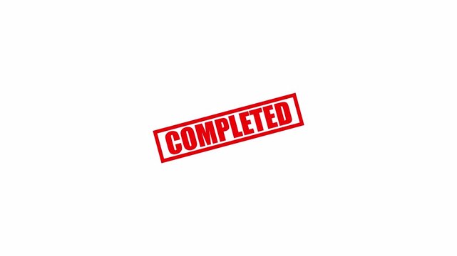 Completed Stamp Animation on Transparent Background, Business Success Approval Motion Graphic.