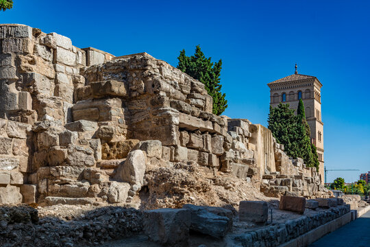 Roman Walls and Zuda Tower in Zaragoza